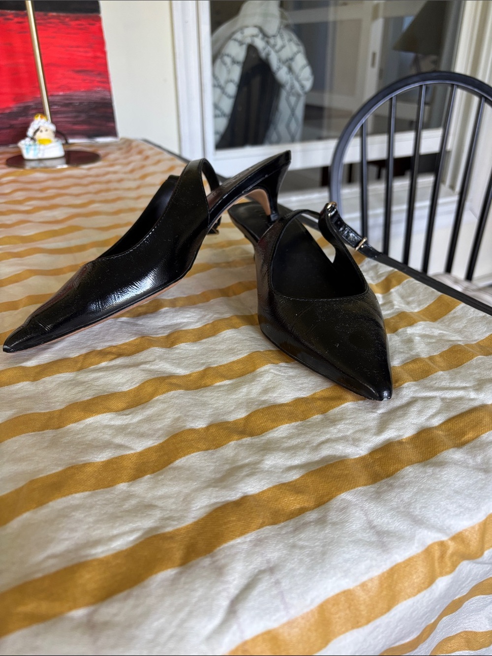J. Crew Black Robin Slingback Kitten Heels